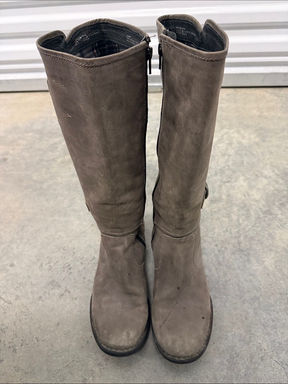 Born Tall Zip-Back Riding Boots - Taupe